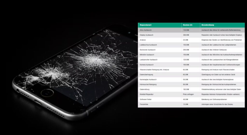 Die Kosten für eine iPhone-Reparatur
