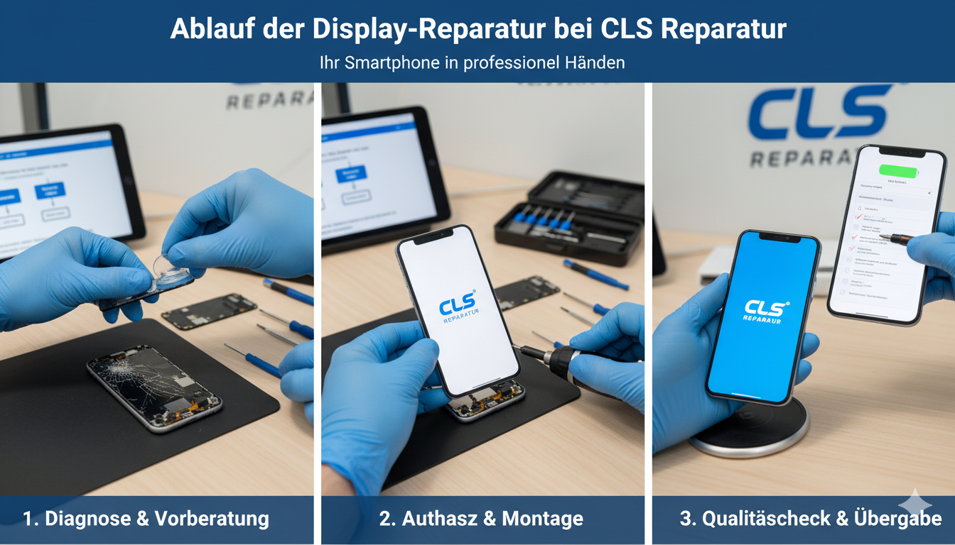 Ablauf der Display-Reparatur bei CLS Reparatur