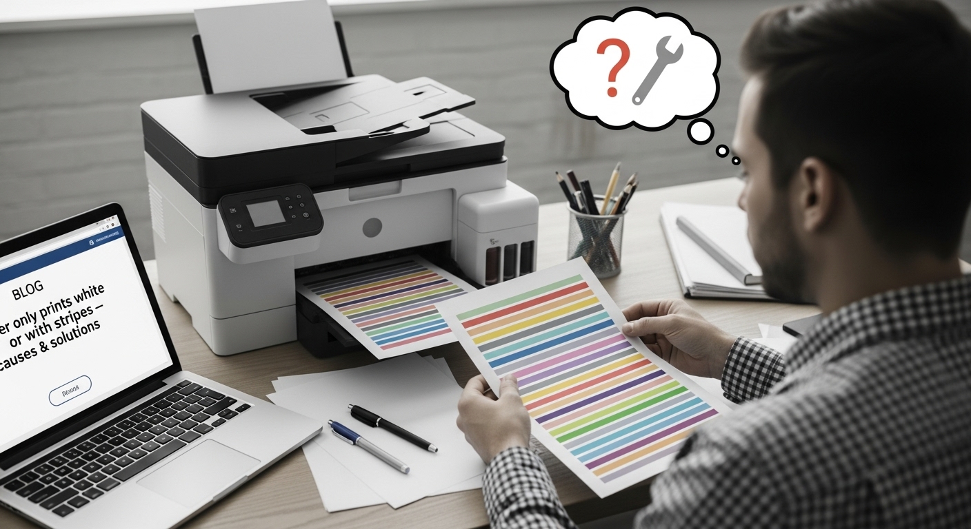 Drucker druckt nur weiß oder mit Streifen – Ursachen & Lösungen