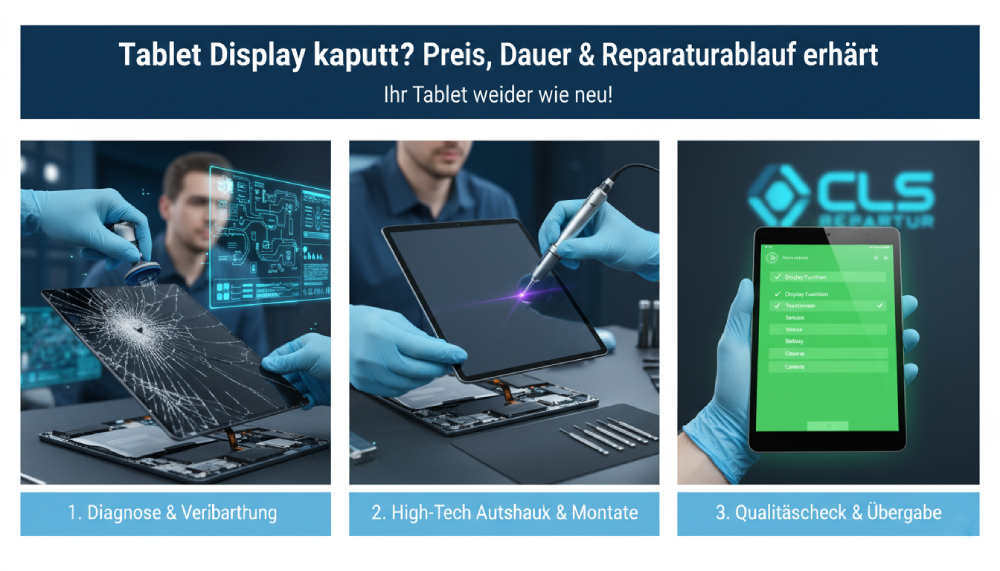 Tablet Display kaputt - Preis, Dauer & Reparaturablauf erklärt