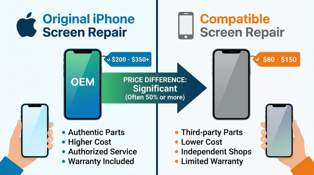 Original vs. kompatibles Display – Preisunterschiede